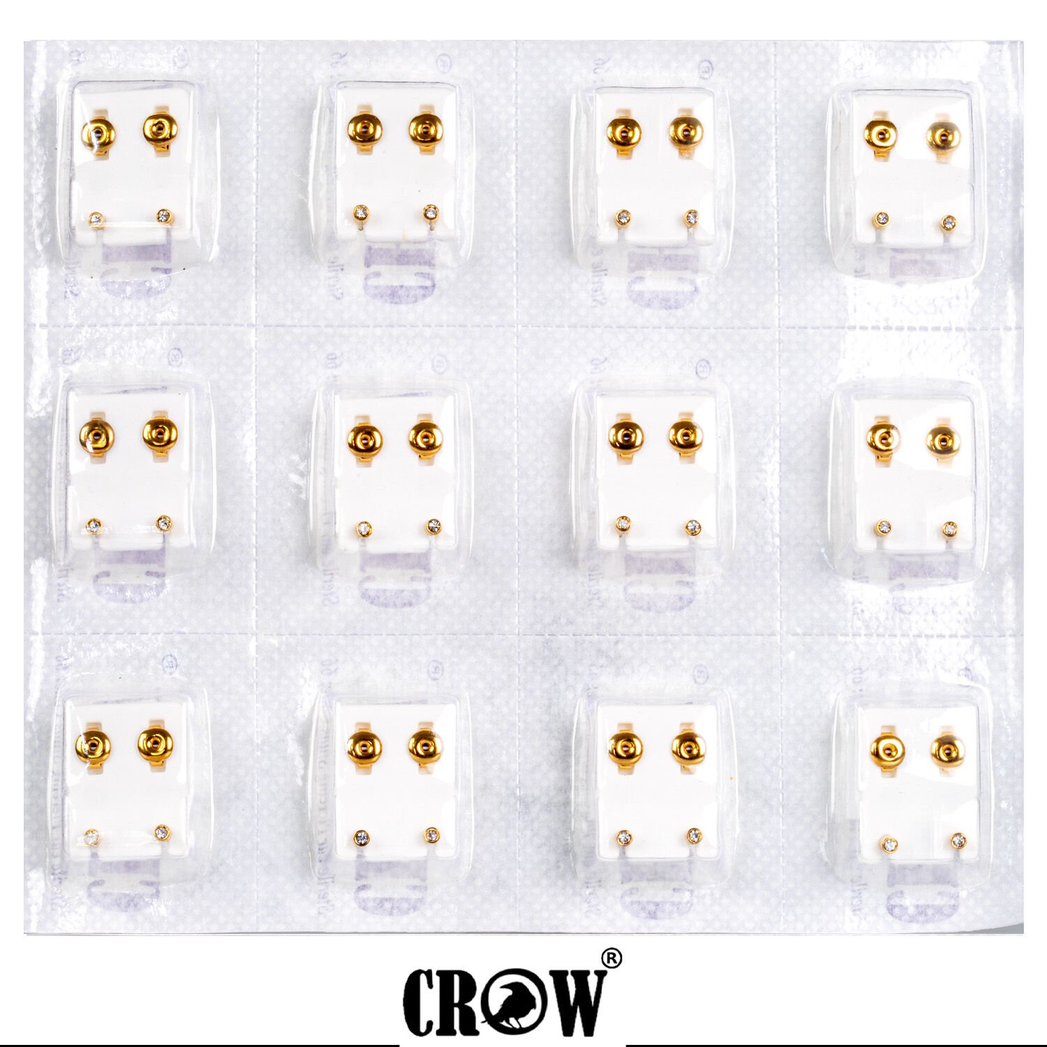 Delim Küpesi 3mm Taşlı 1 Paket 12 Çift