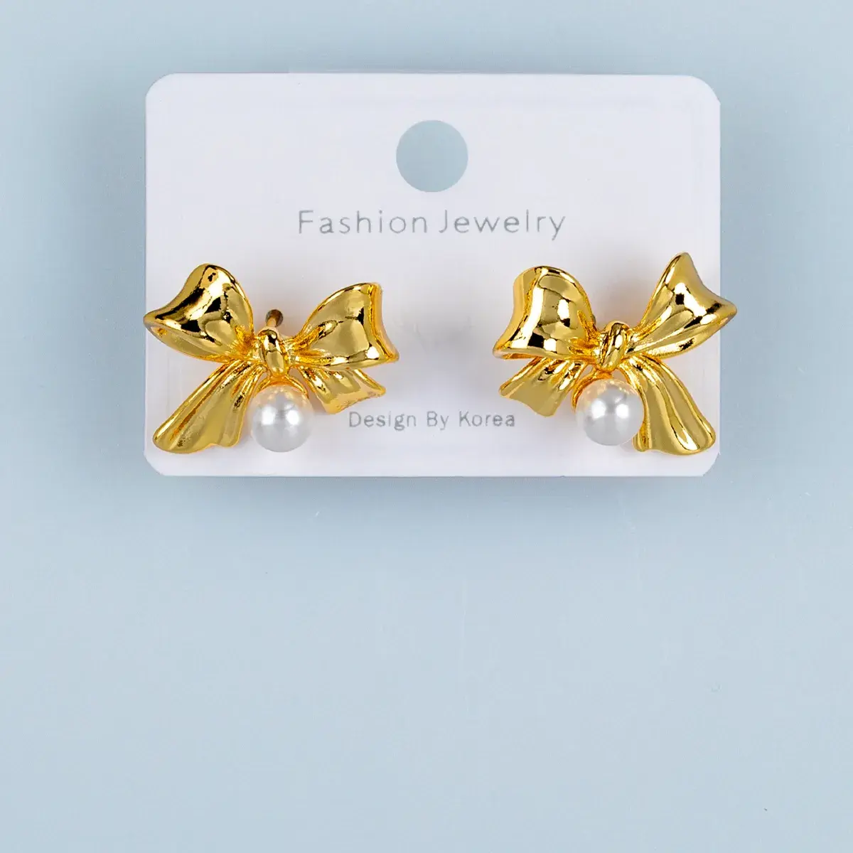 Toptan İncili Fiyonk Gold Butik Küpe