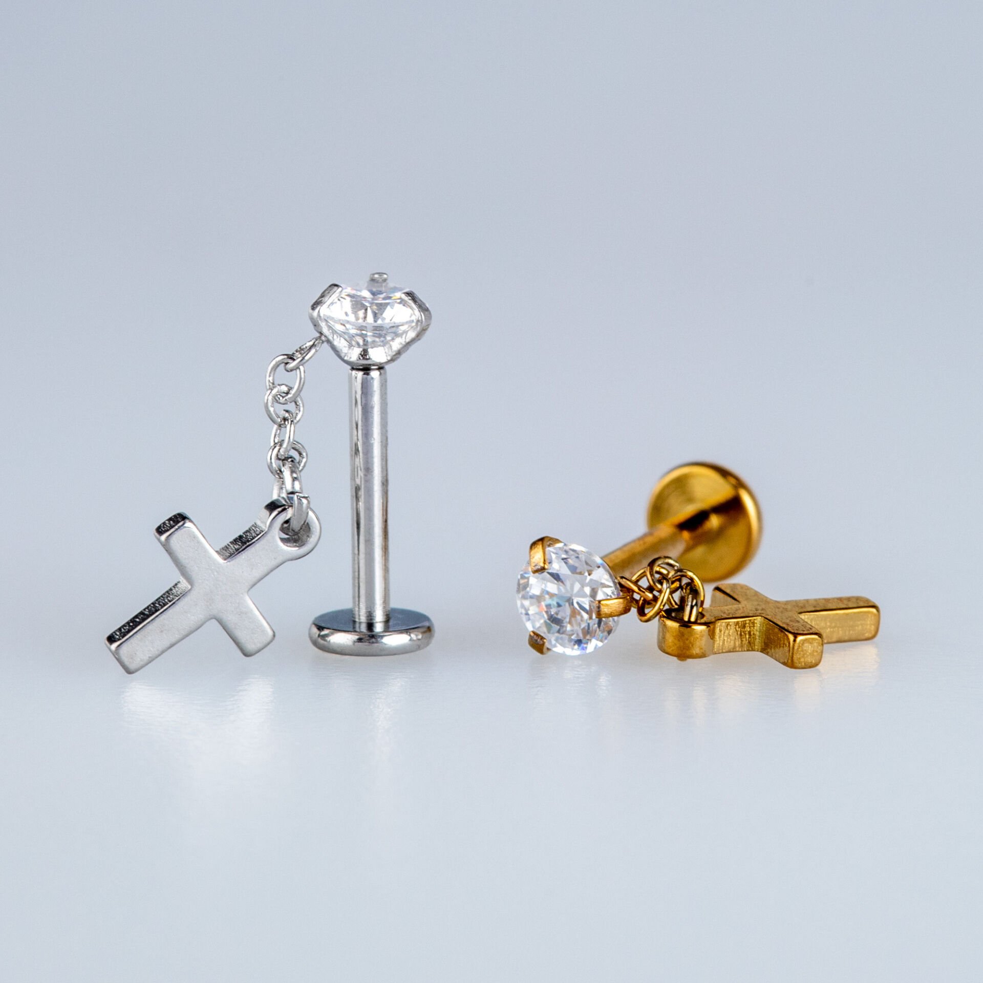 Piercing Çelik Tragus Helix Haç
