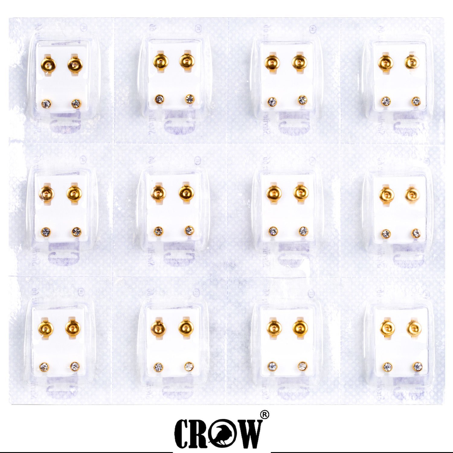 Delim Küpesi 4mm Taşlı 1 Paket 12 Adet