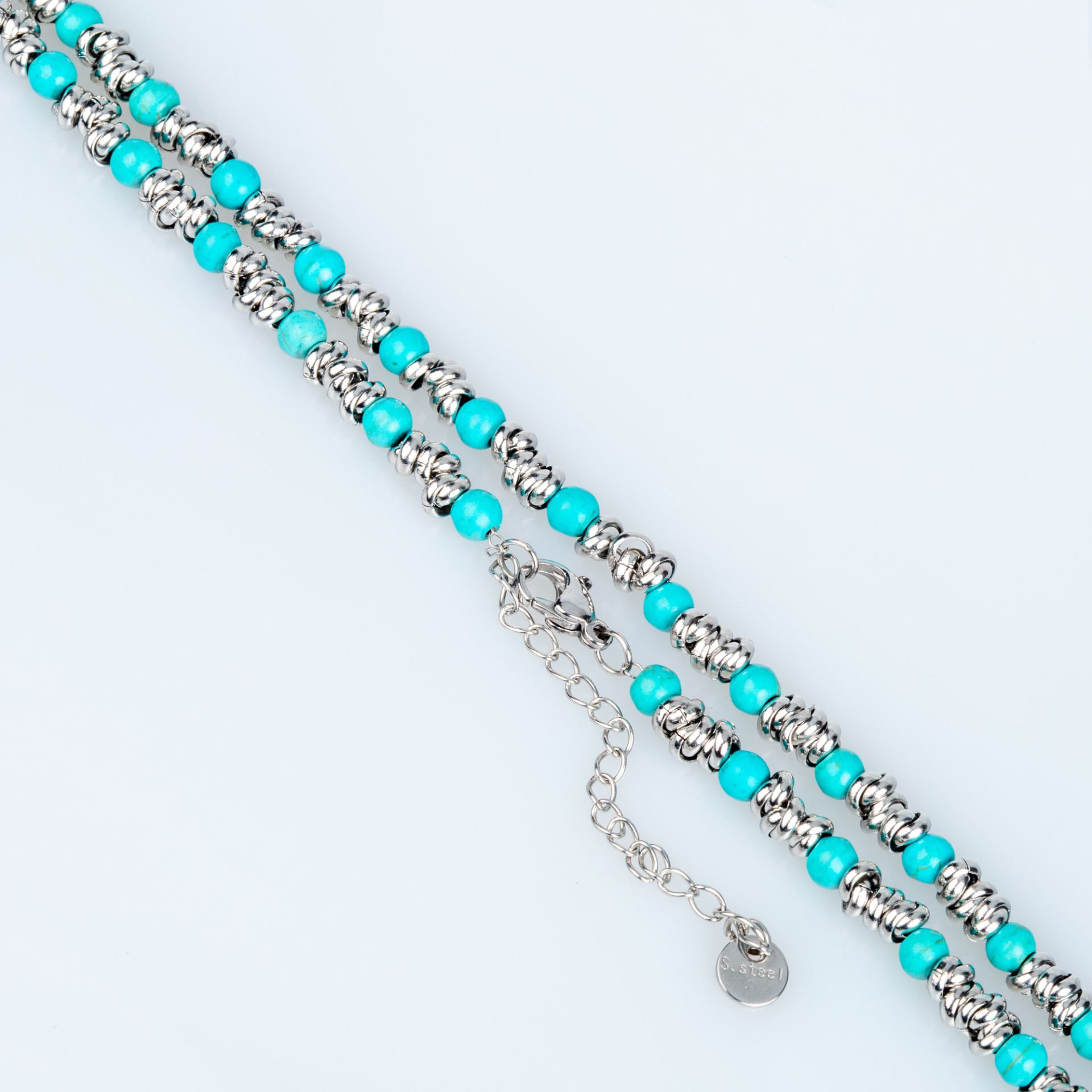 Natural Stone Steel Necklace
