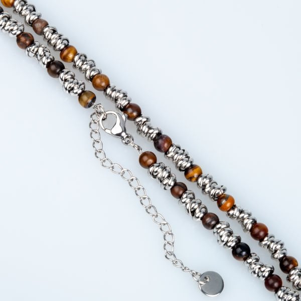 Natural Stone Steel Bracelet