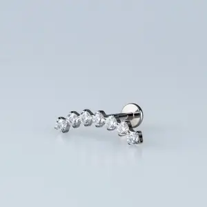 Piercing Titanyum Tragus Beyaz 8mm