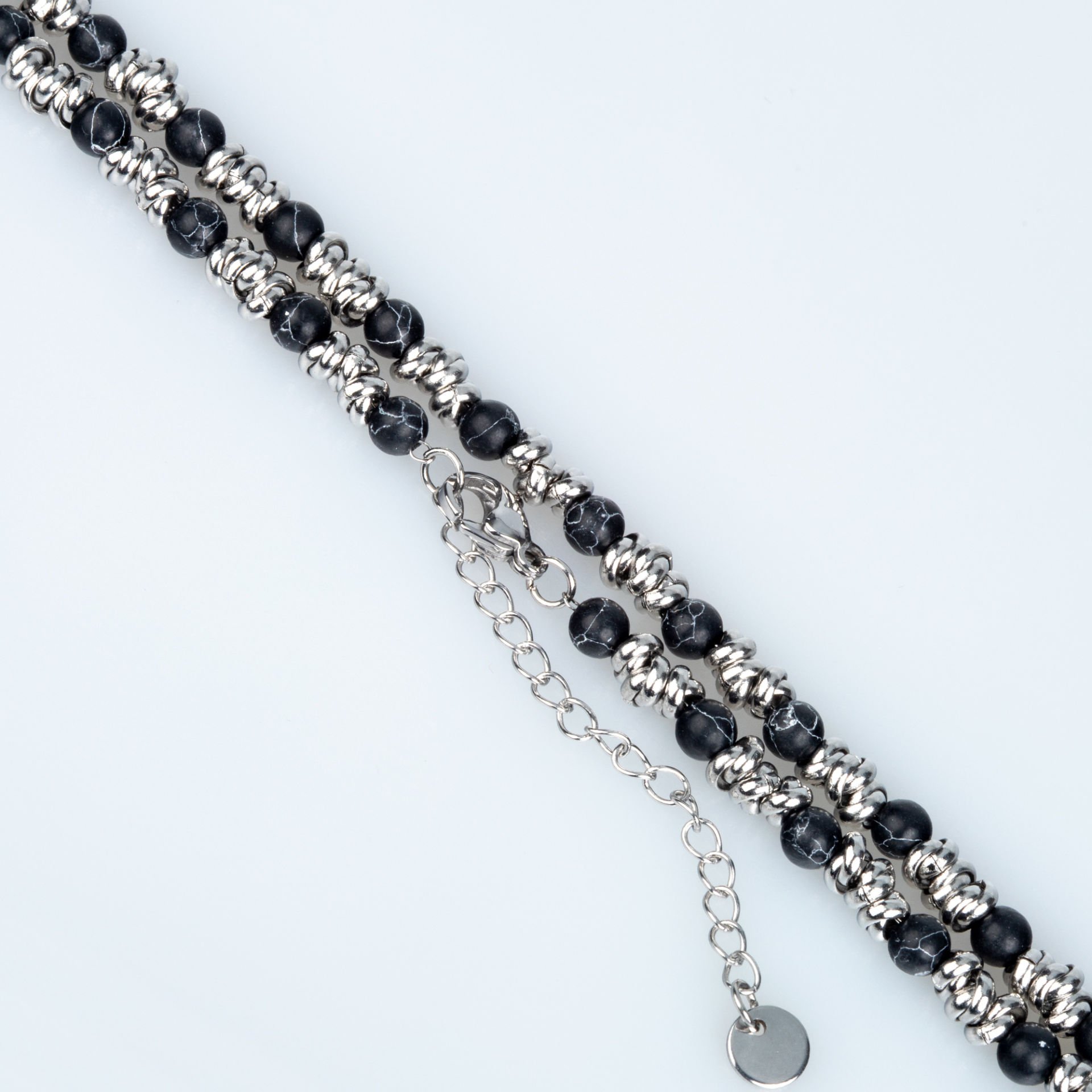Natural Stone Steel Bracelet