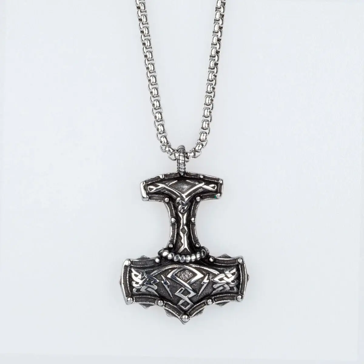 Toptan Viking Gotik Çelik Erkek Kolye