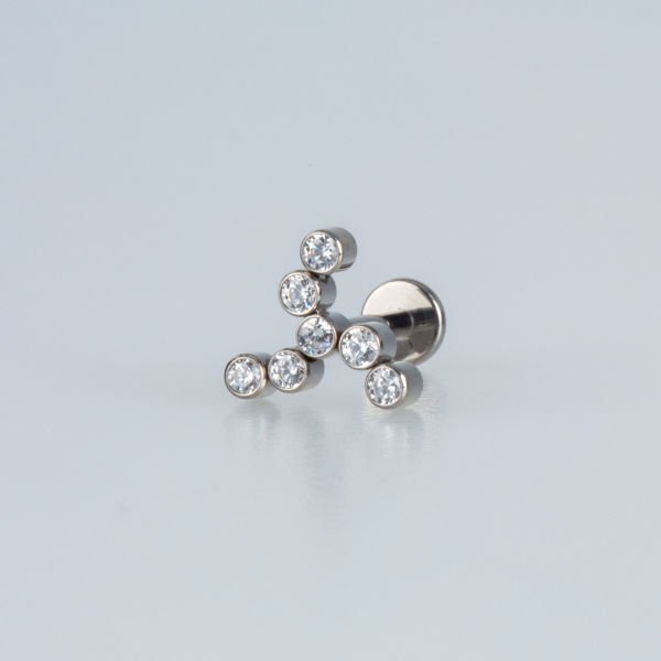 Piercing Titanyum Tragus Sarı 3mm Taşlı