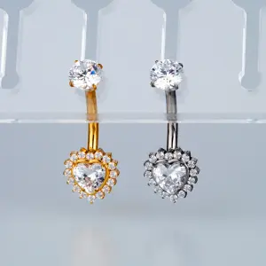 Piercing G23 Titanyum Göbek Fashion Kalp Sarı