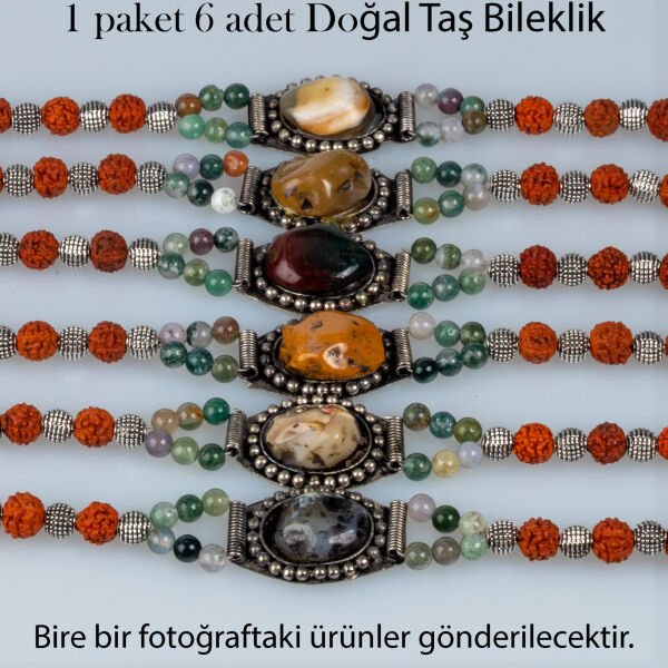 Etnik Doğal Taş Bileklik 1 Paket 6 Adet Paket 2