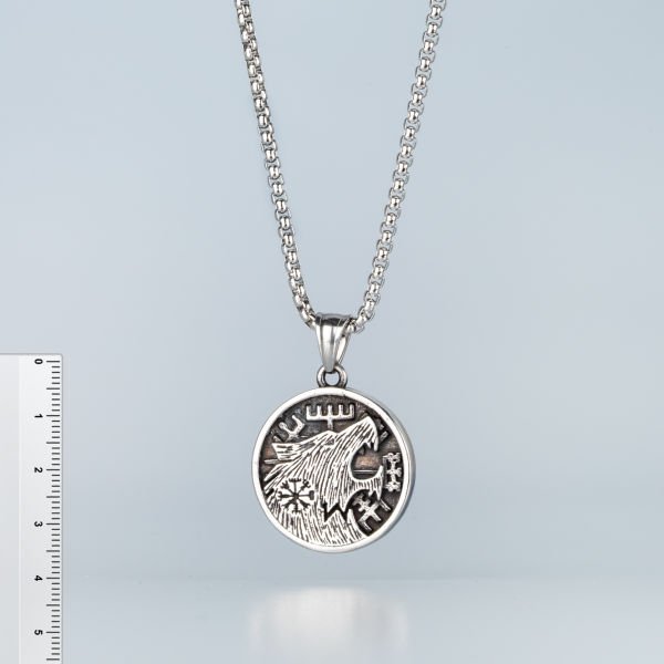 Steel Necklace Wolf