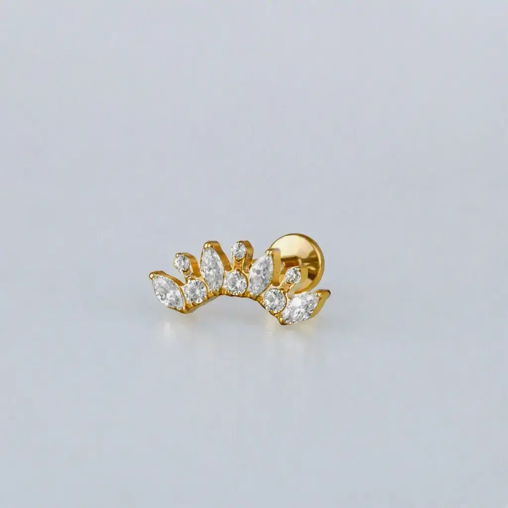 Piercing Titanyum Tragus Sarı 8mm