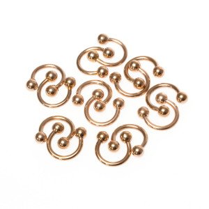 Toptan 316L Çelik Septum Smiley 3mm Top Boy: 1.2x6x3mm