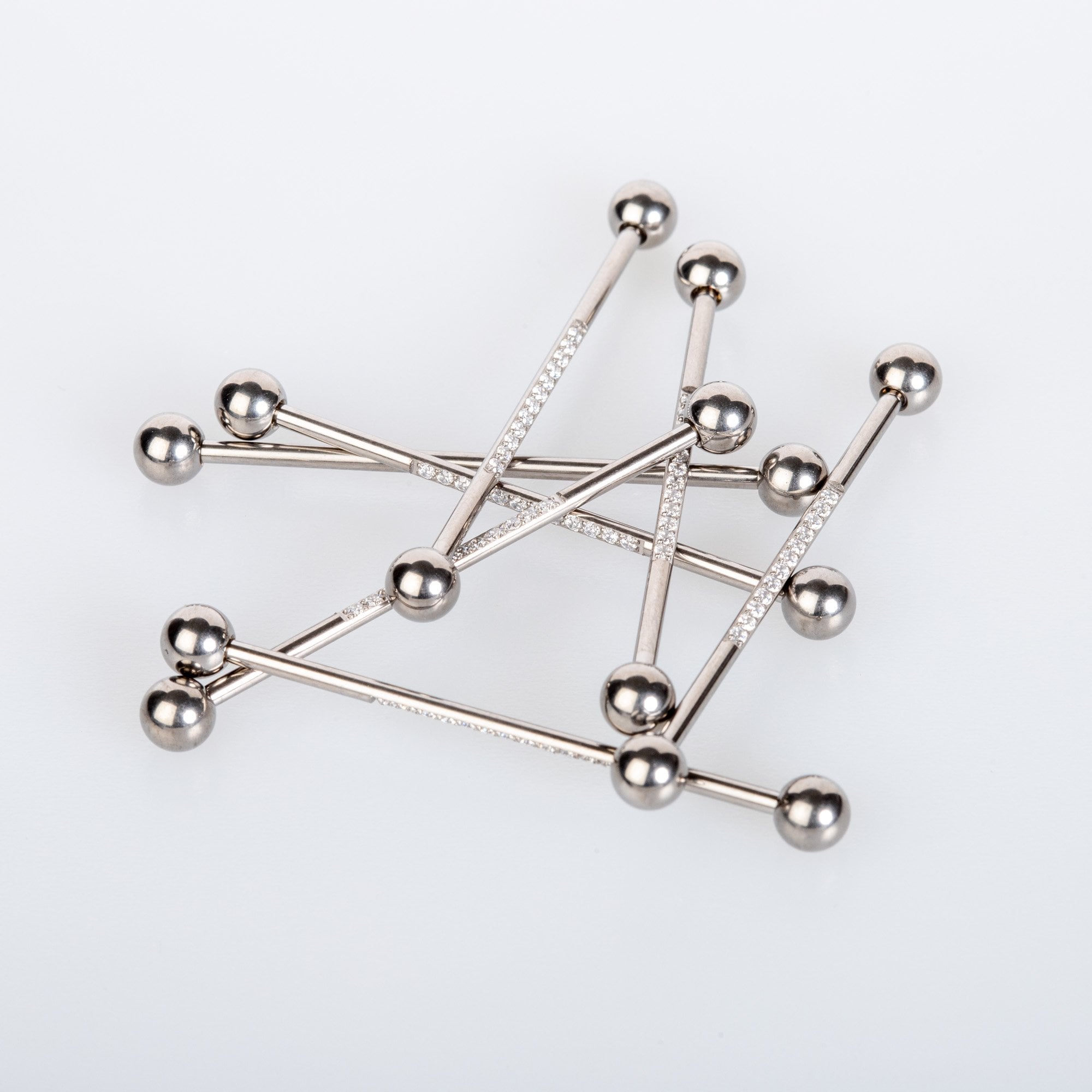 Toptan G23 Titanyum Piercing Köprü Taşlı 1.6mm Bar İlk Delim