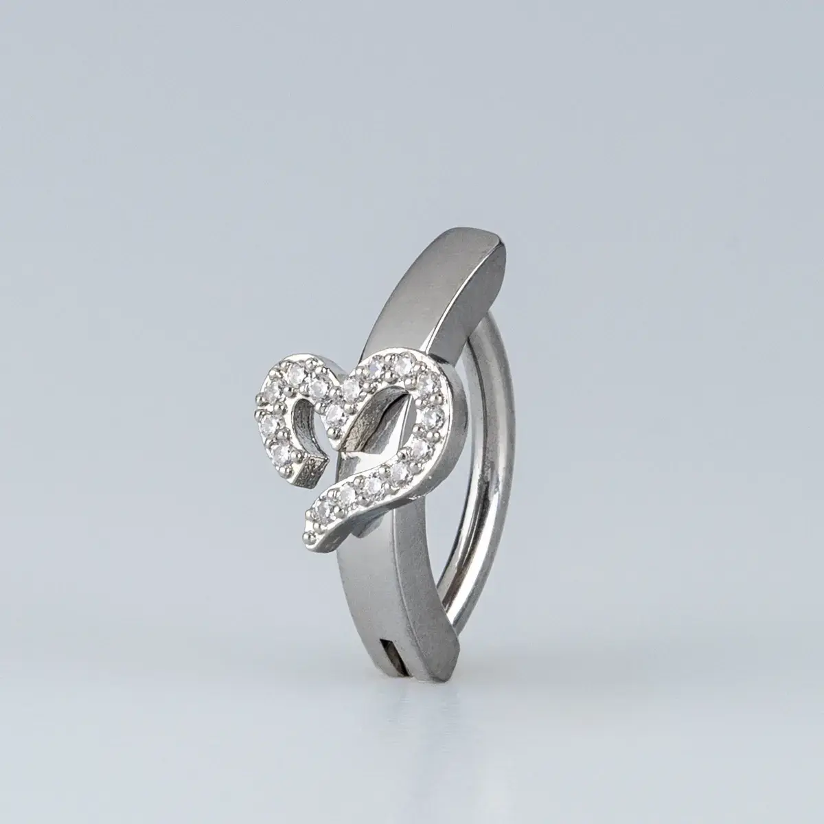 Toptan Piercing 316L Cerrahi Çelik Taşlı Kalp Ters Göbek Vos Etnik Takı