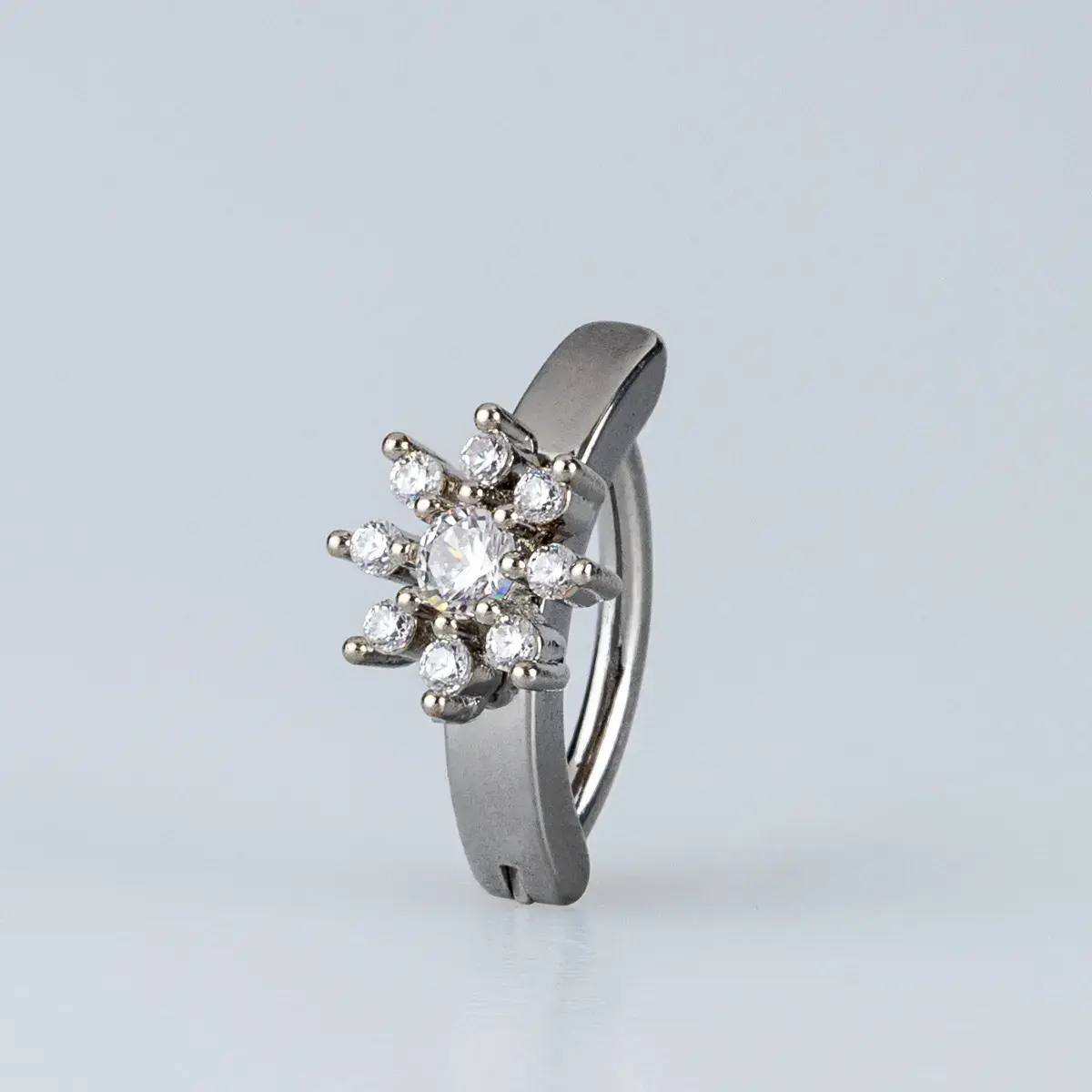 Toptan Piercing 316L Cerrahi Çelik Taşlı Çiçek Ters Göbek Vos Etnik Takı