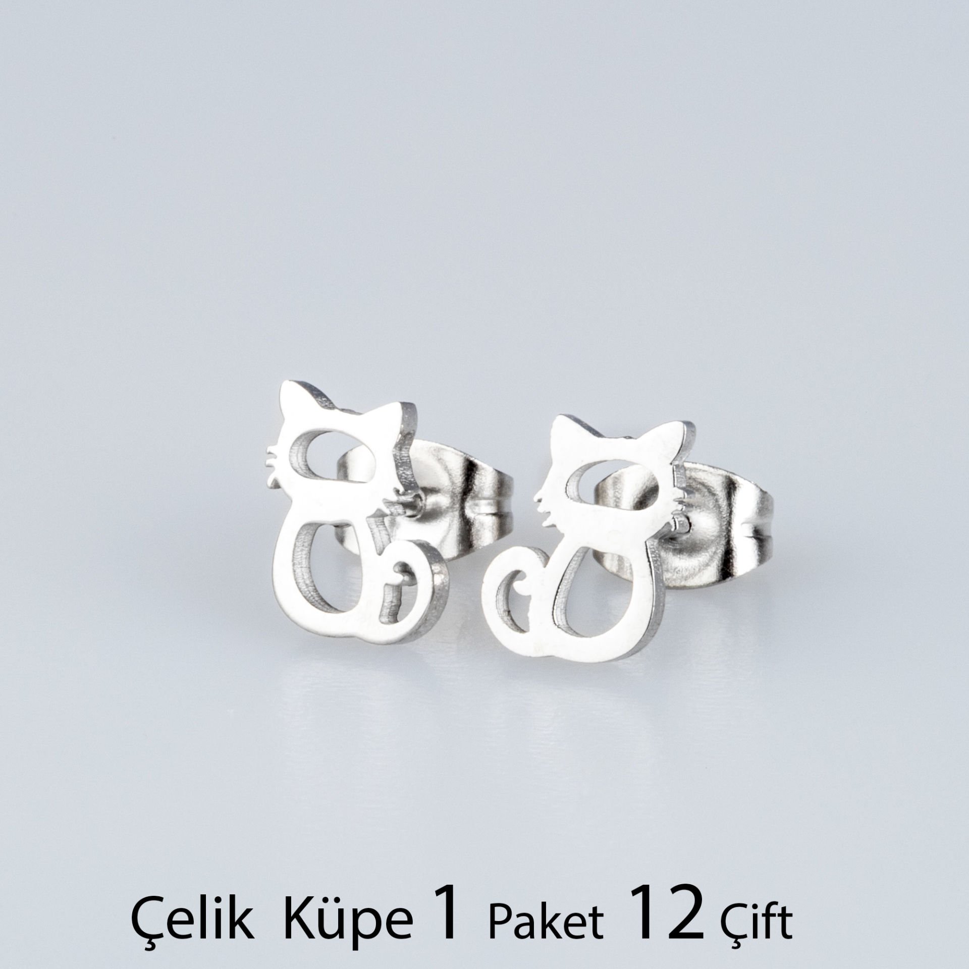 Çelik Küpe Kedi Paket