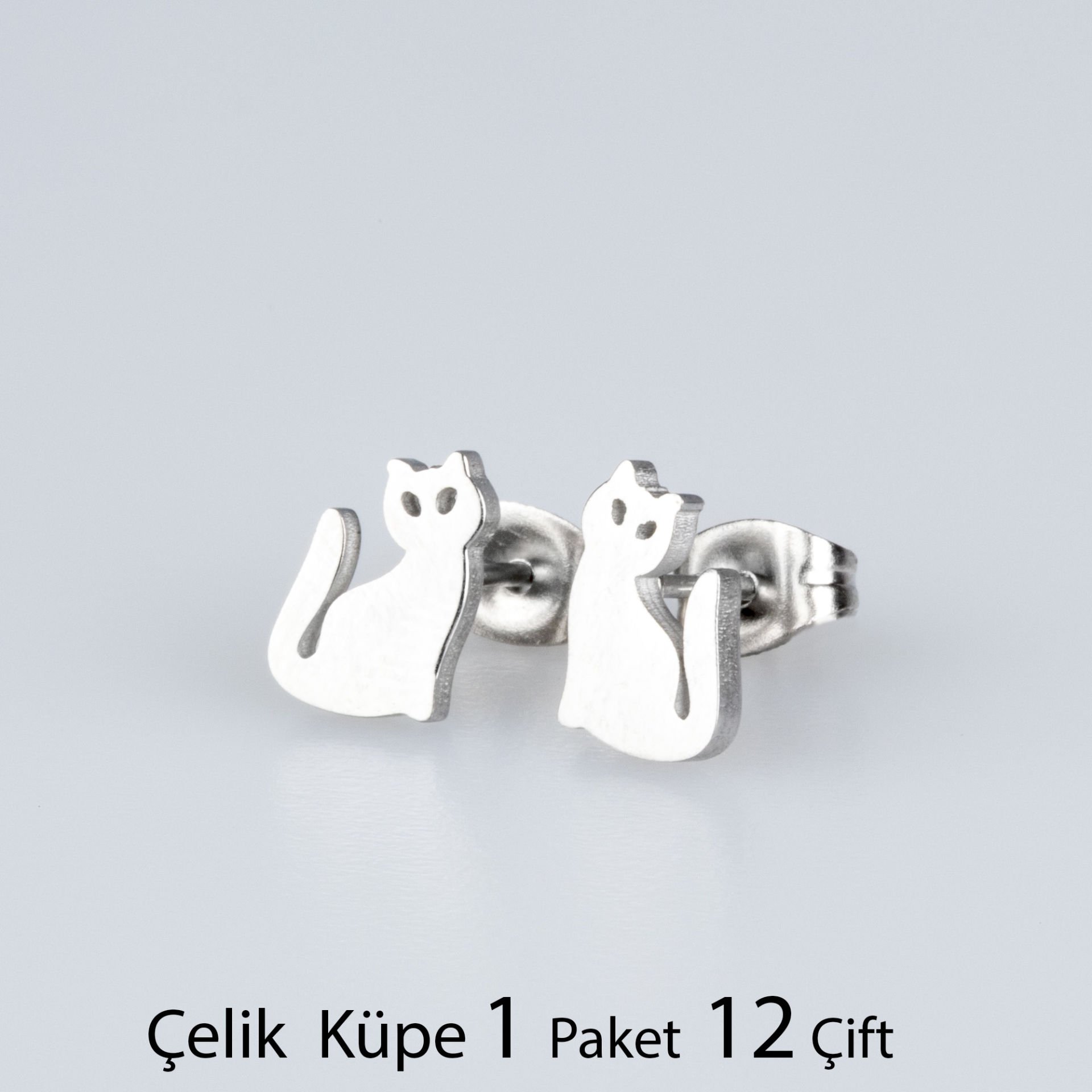 Çelik Küpe Kedi Paket