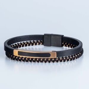 Erkek Deri Çelik Bileklik