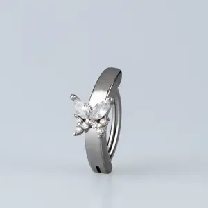 Toptan Piercing 316L Cerrahi Çelik Taşlı Kelebek Ters Göbek Vos Etnik Takı
