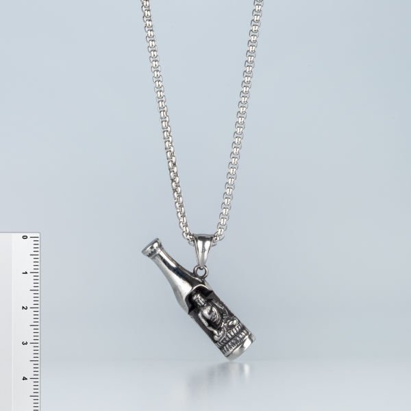 Steel Necklace Buddha