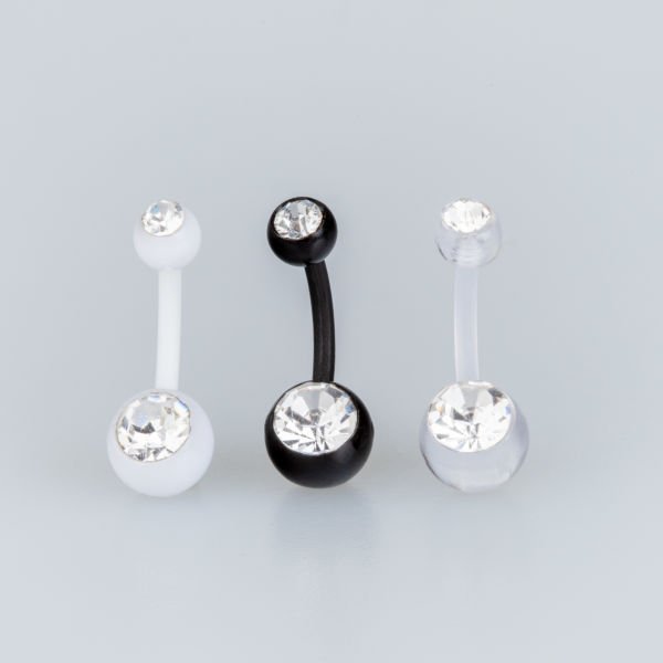 Piercing Göbek Bioplast Şeffaf