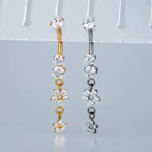 Piercing G23 Titanyum Göbek Fashion Çiçek Sarı