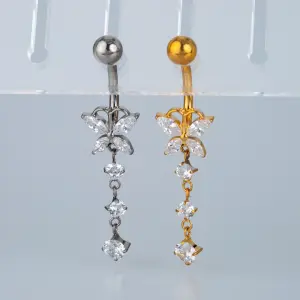 Piercing G23 Titanyum Göbek Fashion Kelebek Sarı