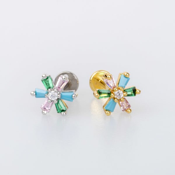 Piercing Tragus Flower Yellow 8mm