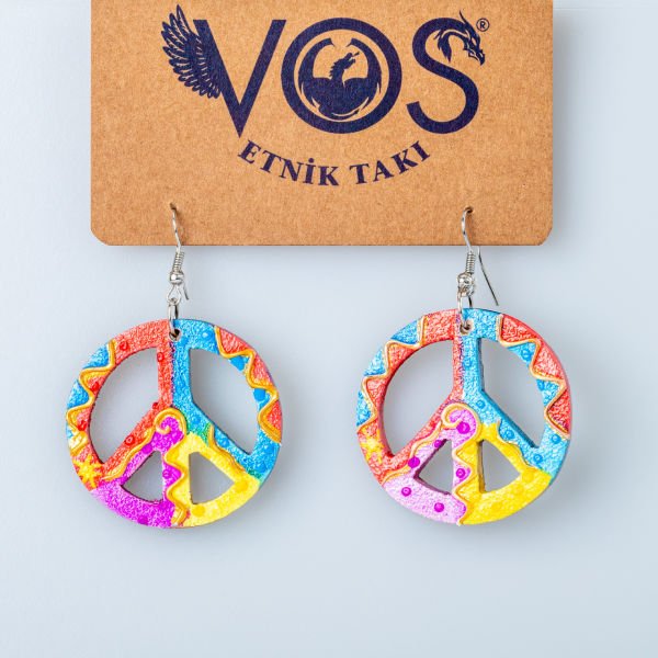 Wooden Earring Peace