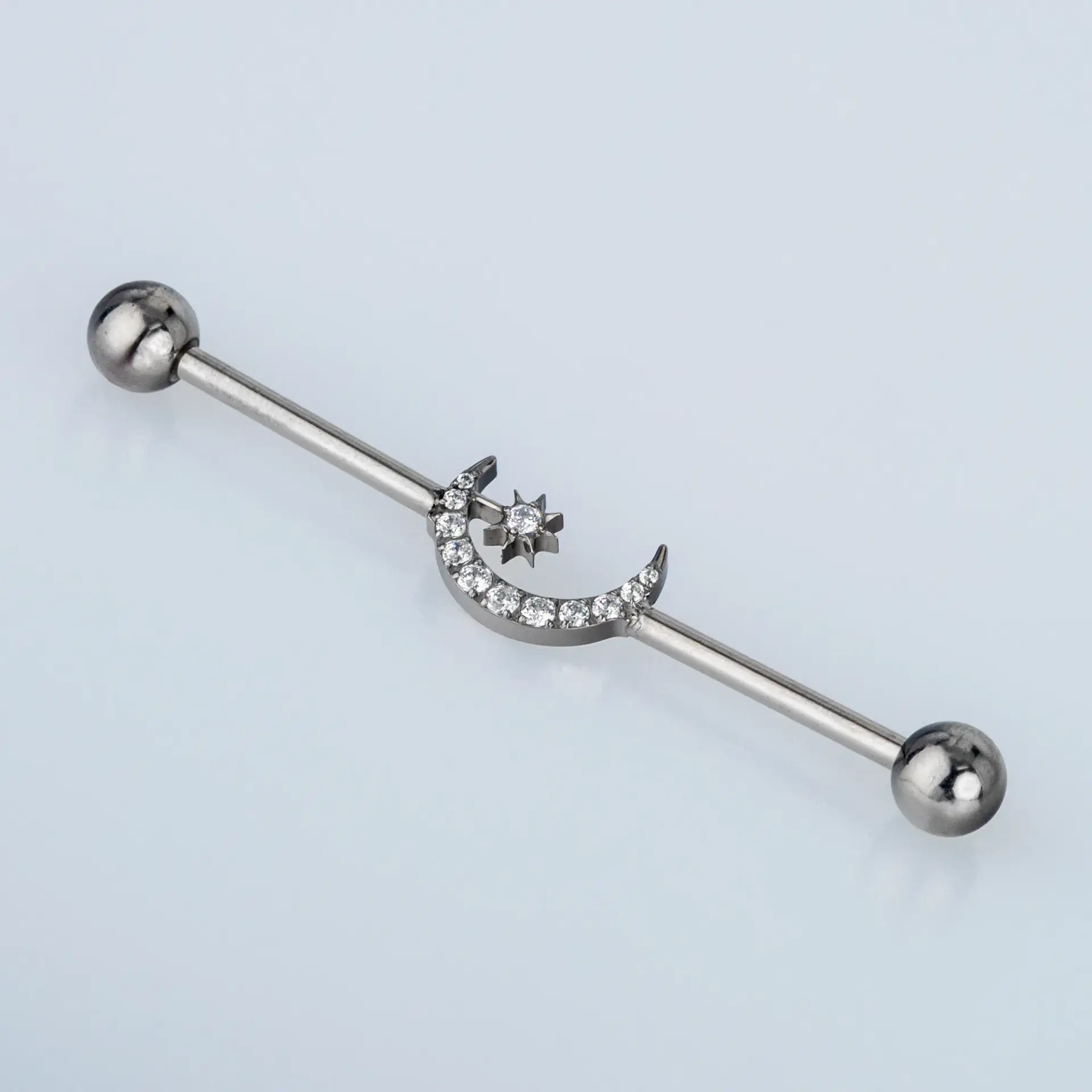Piercing G23 Titanyum Köprü 1.6mm Bar 38mm Ay Yıldız