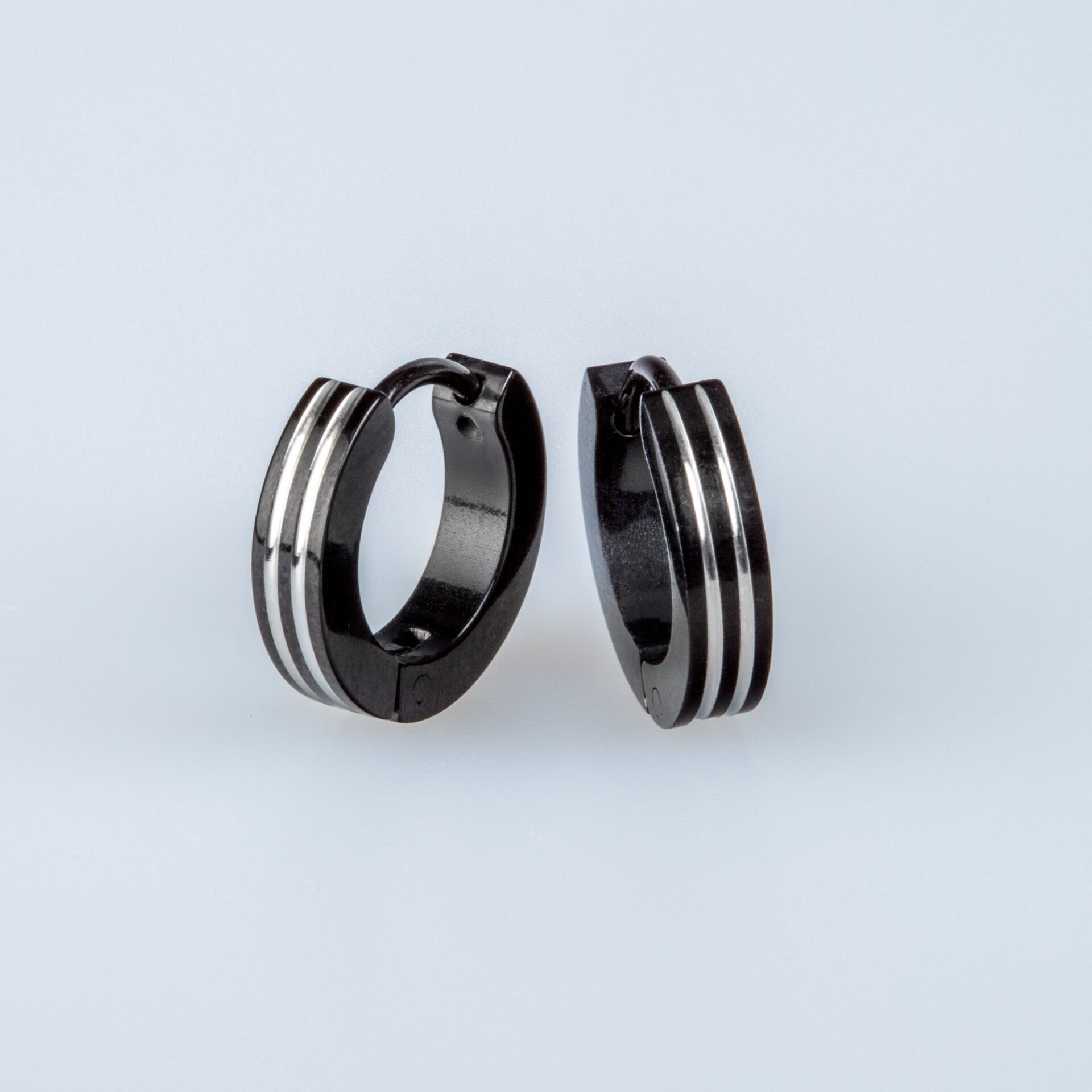 Steel Hoop Earring Pair