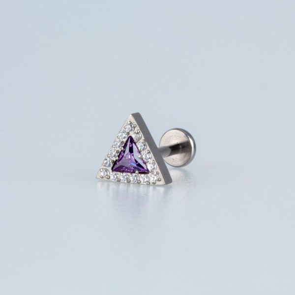 Piercing Titanyum Tragus Üçgen 4 Renk Seçeneği Renk 1