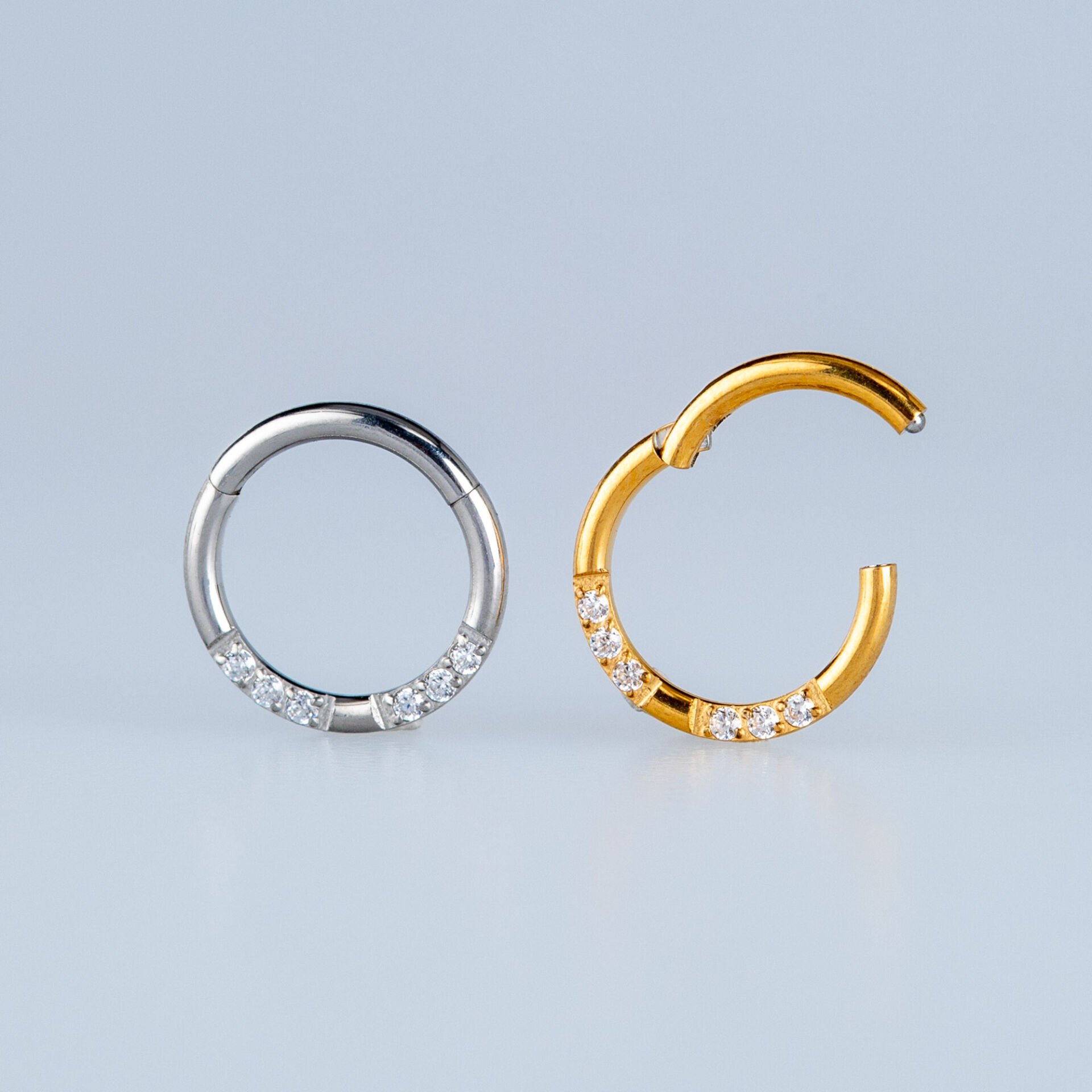 Piercing Çelik Halka Segment Taşlı