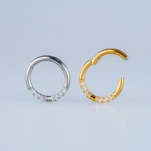 Piercing Çelik Halka Segment Taşlı
