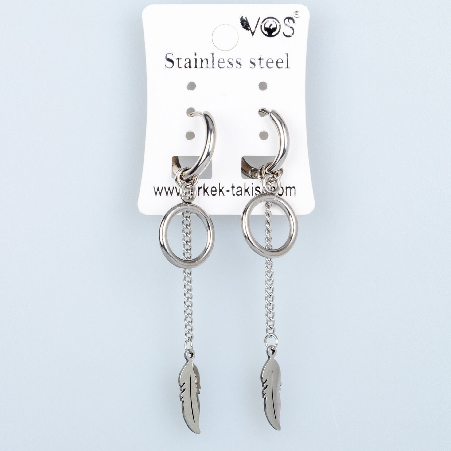 Steel Earring Leaf - Pair
