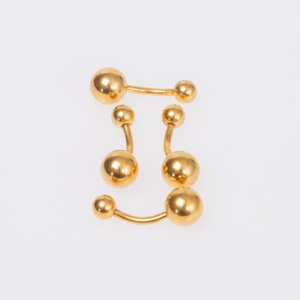 Piercing Titanyum Göbek 8-10-12mm Bar  Gold Renk