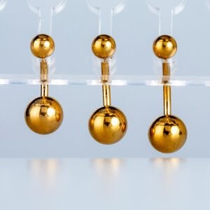 Piercing Titanyum Göbek 8-10-12mm Bar  Gold Renk