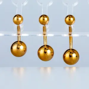 Toptan Titanyum Taşsız Göbek Piercing 1.6mm Gold Bar Boyu: 10mm