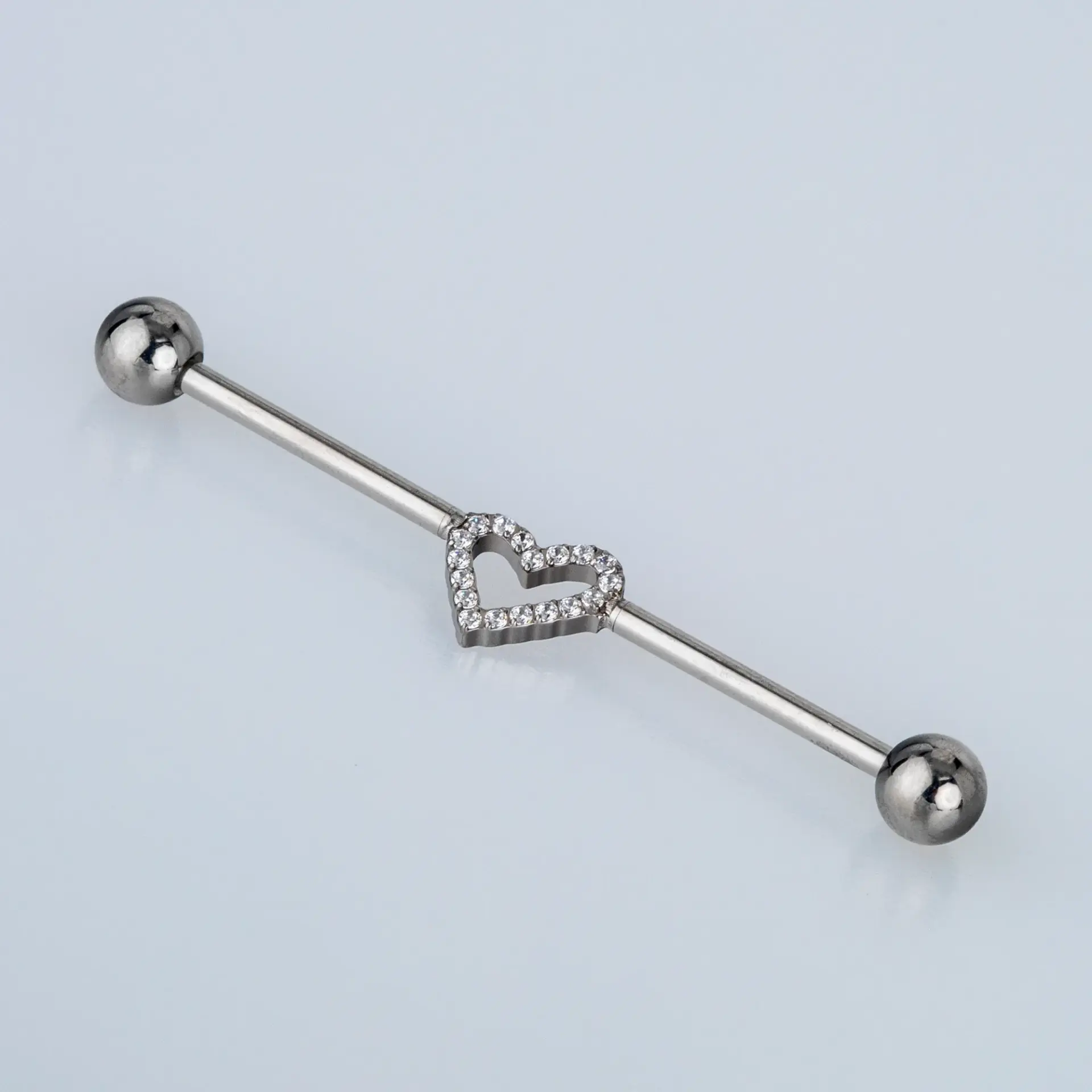 Piercing G23 Titanyum Köprü 1.6mm Bar 38mm Kalp