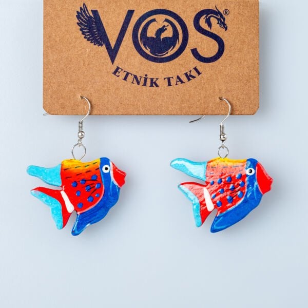 Wooden Earring Fish