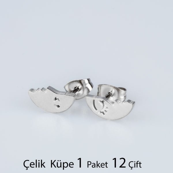 Çelik Küpe Ay Paket