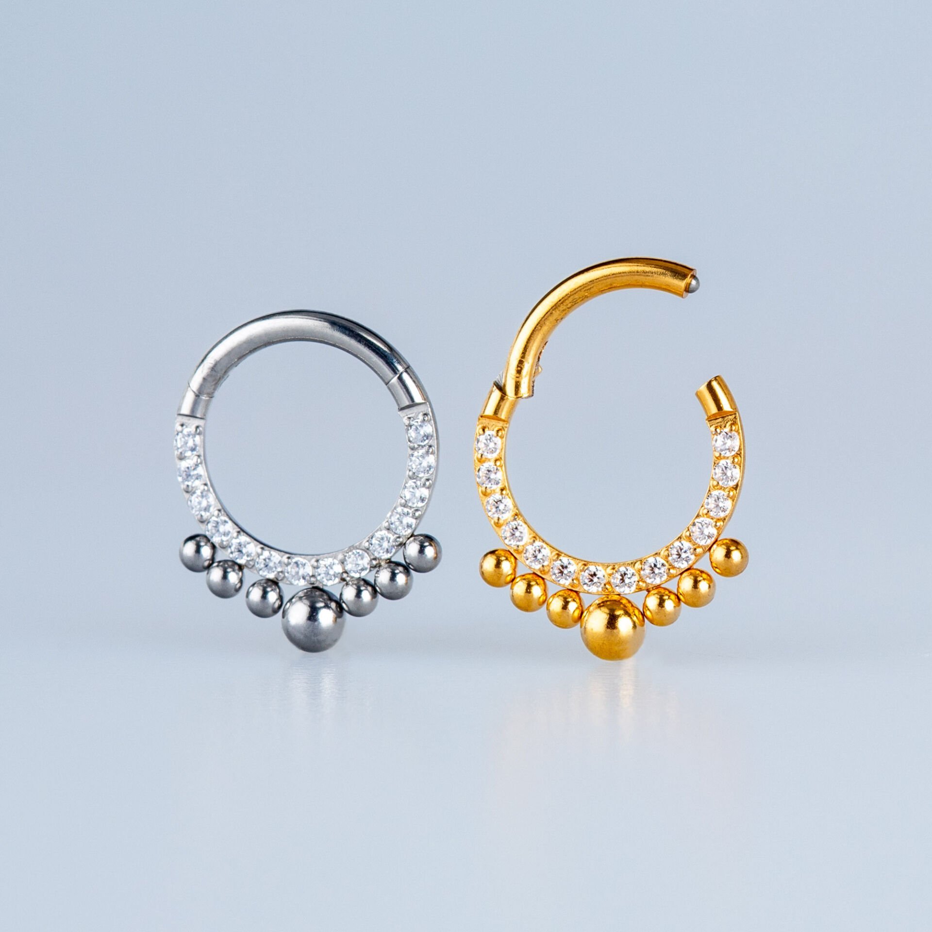 Piercing Çelik Halka Segment Taşlı