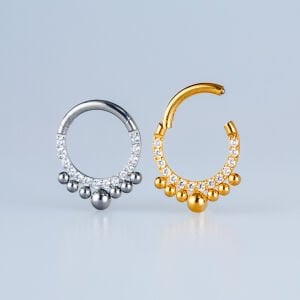 Piercing Çelik Halka Segment Taşlı