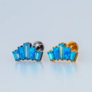 Piercing G23 Titanyum Tragus Opal Sarı 8mm