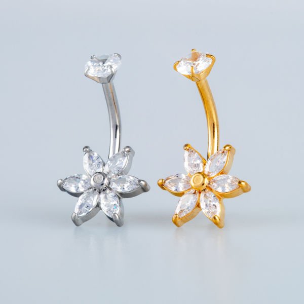 Piercing Çelik Göbek Çiçek