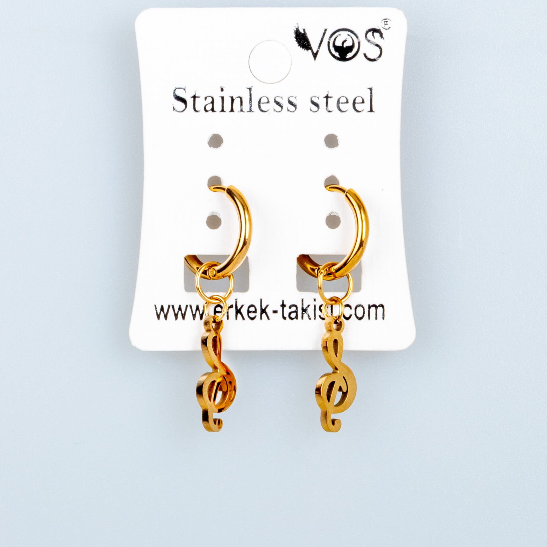 Steel Earring Left Key - Pair