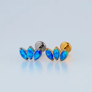 Piercing G23 Titanyum Tragus Opal Lotus Sarı 8mm
