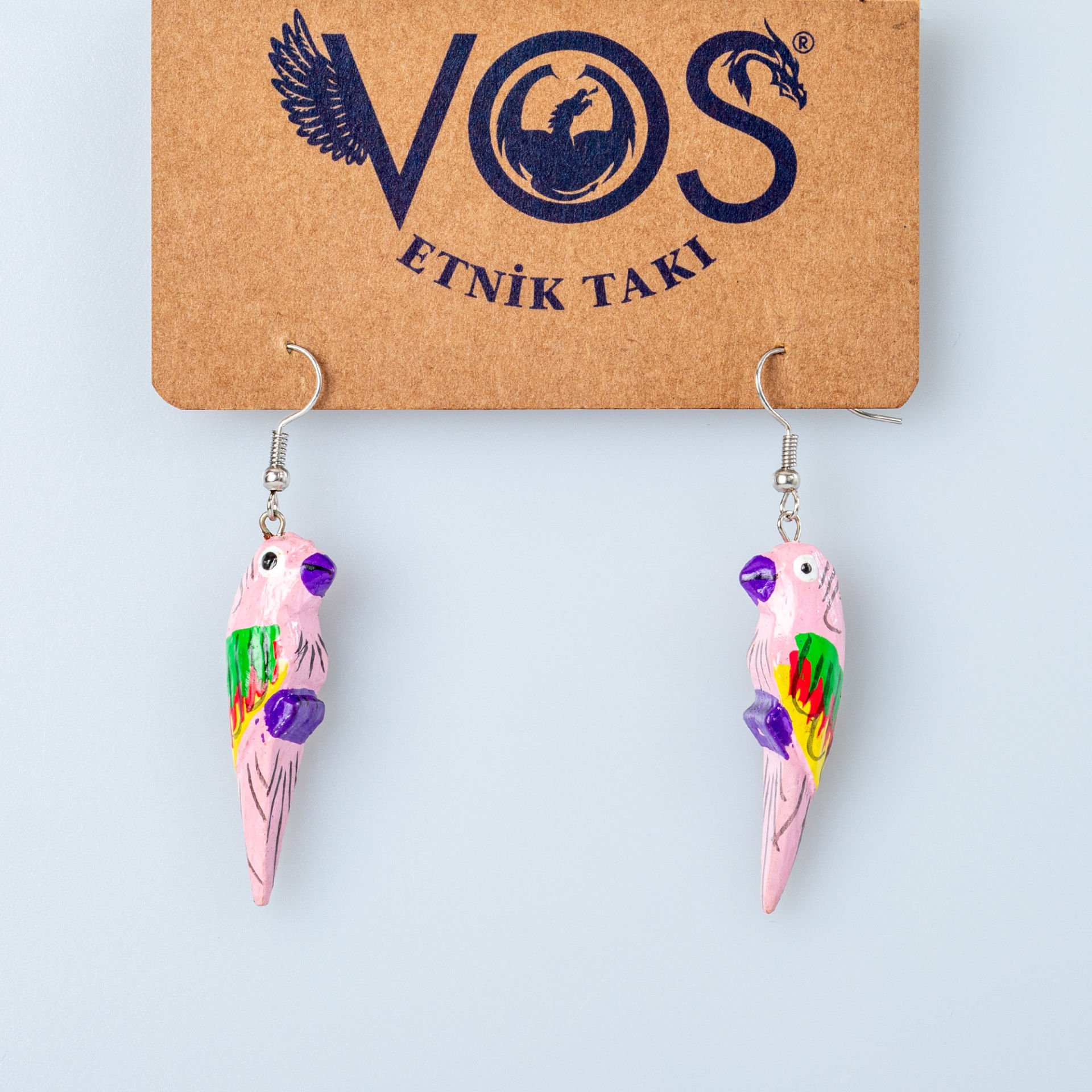Wooden Earring Parrot