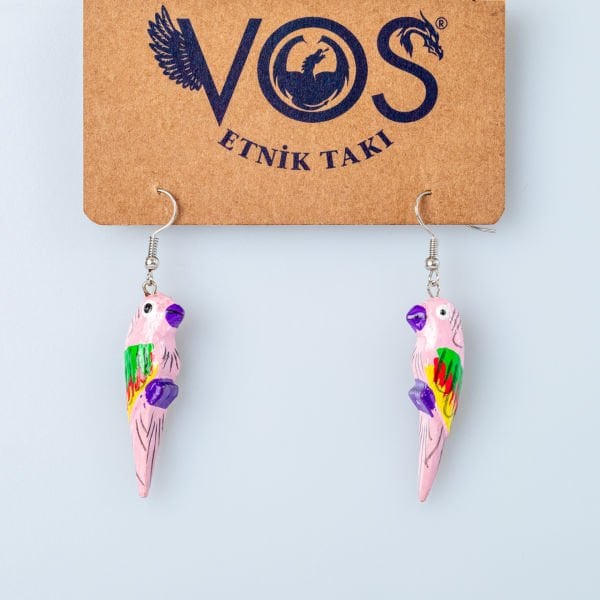 Wooden Earring Parrot
