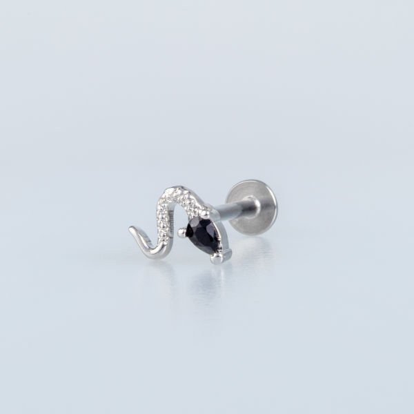 Piercing Tragus Yılan Beyaz 8mm