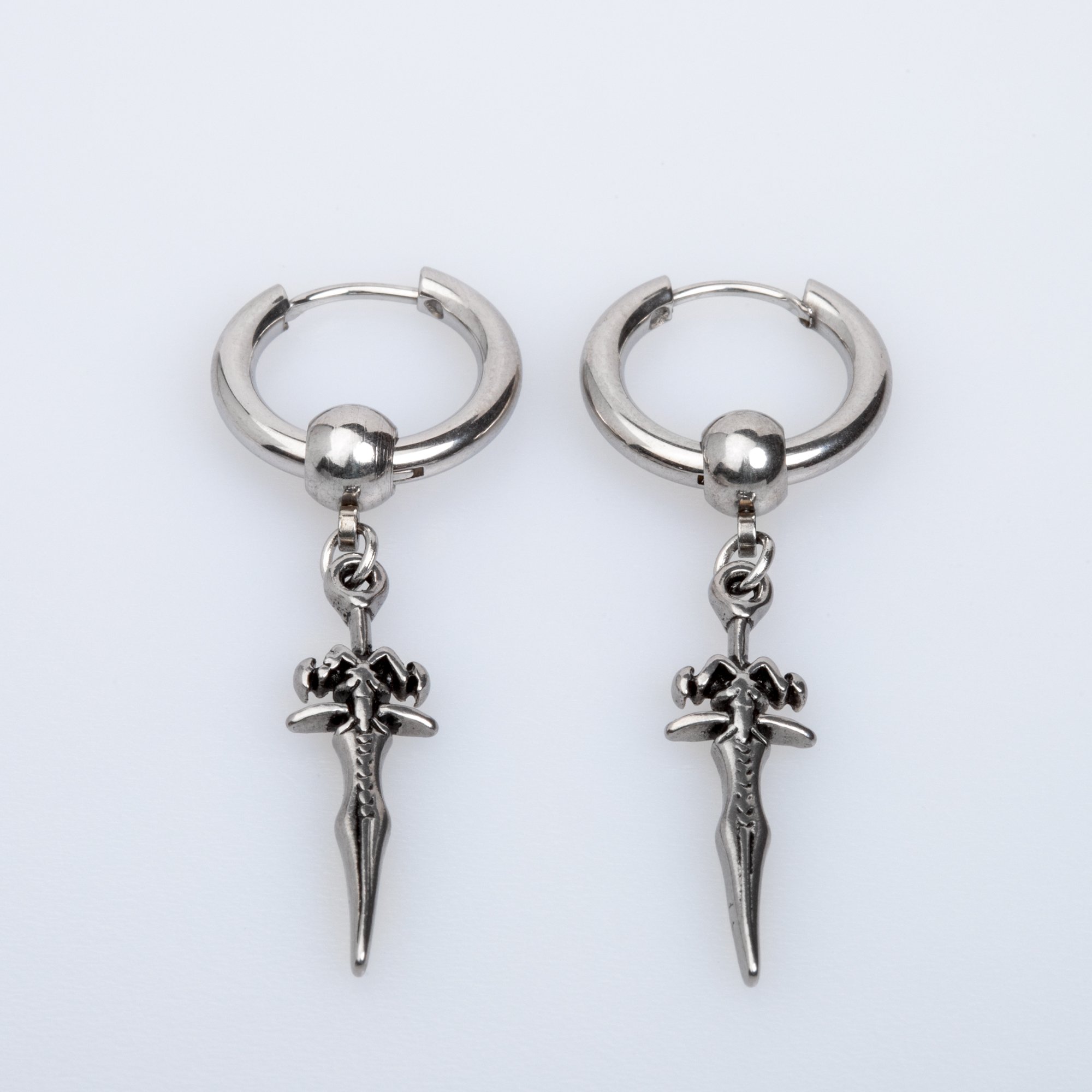 Steel Earring Gothic - Double